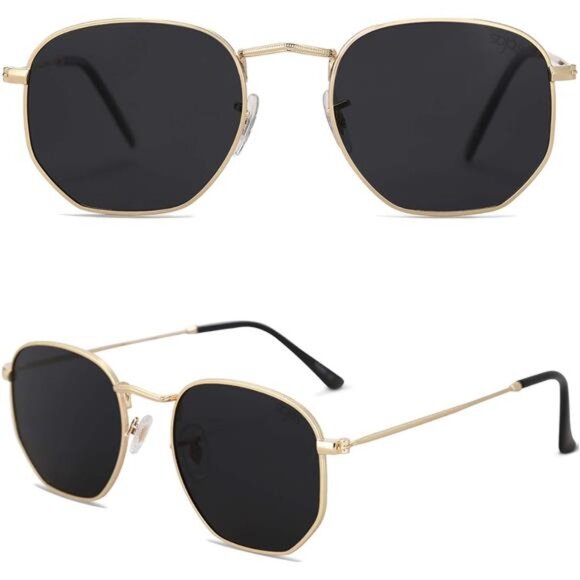 Square Polarized Sunglasses for Women Men Small Hexagonal Polygon Mirrored Lens main image 4